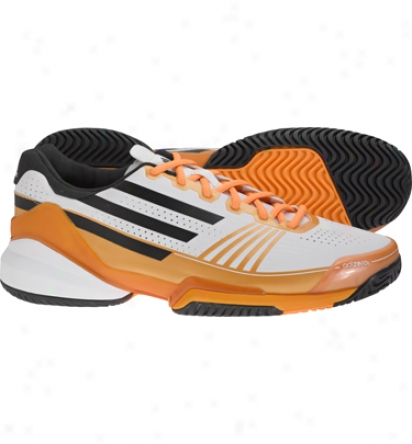 Adidas Tennis Mens Adizero Feather - Running White/black/zest Tennis Shoes