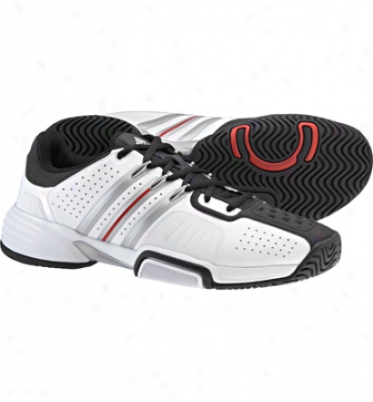 Adidas Tennis Mens Barricade Team Tennis Shoes (white/metallicS ilver/black)