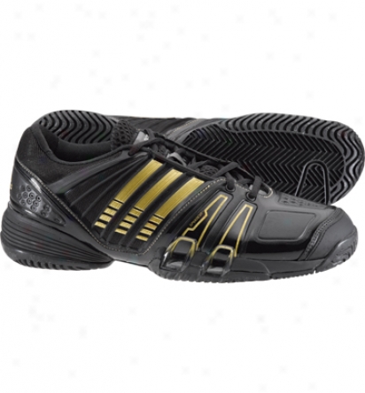 Adidas Tennis Mens Cc Genius Ii Tennis Shoes (black/metallic Gold)