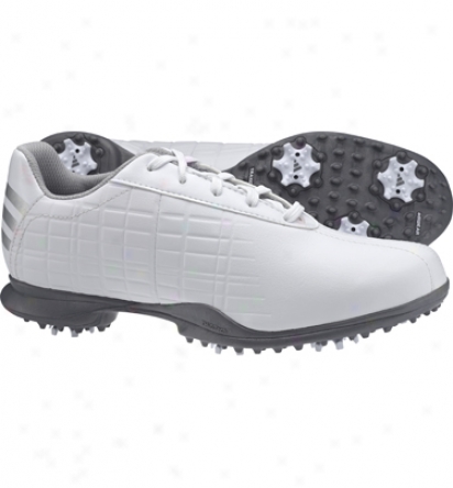 Adidas Womens Driver May Z - White/metallic Sipver/metallic Silver Golf Shoes