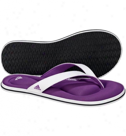 Adidas Womens Juuvi Fitfoam Thongs - Purple/white