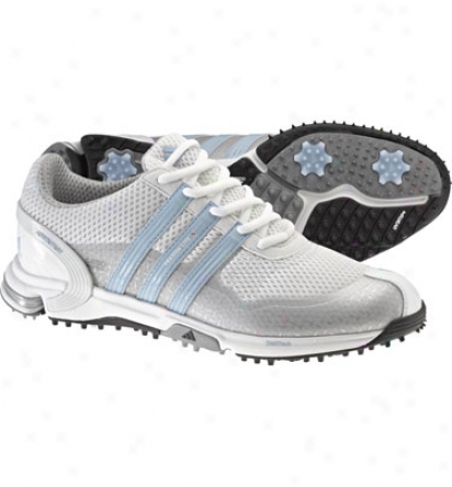 Adidas Womens Traxion Lite FmS  - White/wite/altituce Golf Shoes