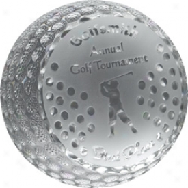 Alltsar Awards Logo Crystal Golf Ball Award Slender