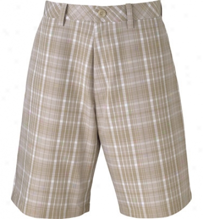 Ashworth Mens Flat Front Novelty Plaid Short