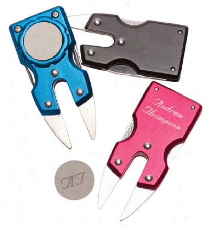 Assorted Personalized Aluminum Divot Repair Tool