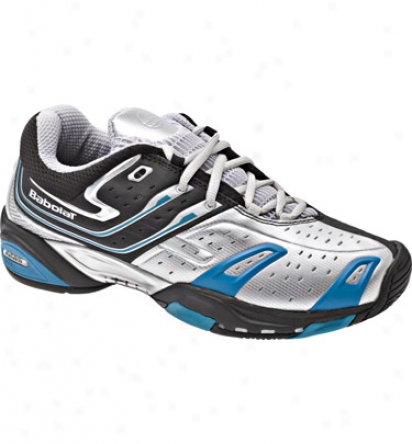 Babolat Mens Team All Court 4 Invert Tennis Shoes (silver/black/blue)