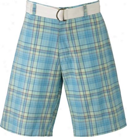 Berle Mens Plaid Shorts With Free Belt