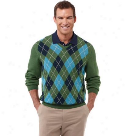 Bobby Jones Mens Argyle V-neck Sweater