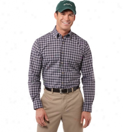 Bobby Jones Mens Woven Shirt With Plaid Design