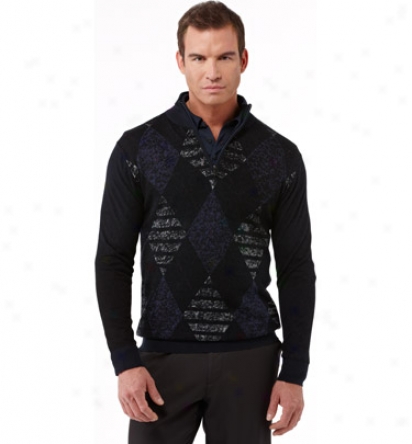 Bugatchi Mes Argyle Half-zip Pullover