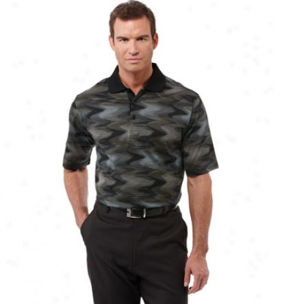 Bugatchi Mens Mercerized Wavy Jacquard Polo