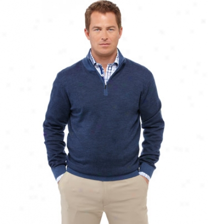 Bugatchi Mens Merino Wool Half-zip Pullover