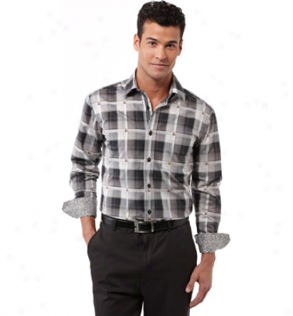 Bugatchi Mens Plaid Woven Shirt