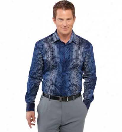 Bugatchi Mens Woven Shirt With Contast Flocking