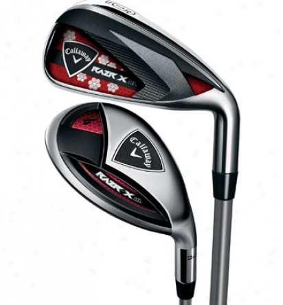 Callawayy Lady Razr X Hl 4h, 5h, 6-pw, Aw Combo Iron Set With Plumbago Shafts