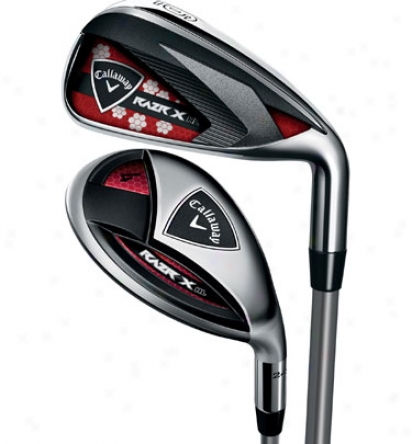 Callaway Lady Razr X Hl 4h, 5h, 6-pw, Sw Combo Iron Set With Graphite Shafts