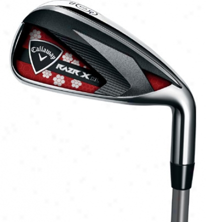 Callaway Lady Razr X Hl 5-pw Iron Set With Plumbago Shafts