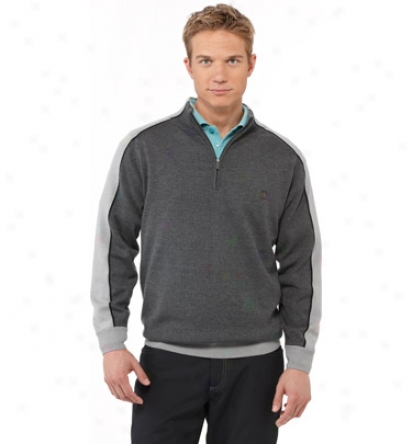 Calvin Klein Mens Contrast Sleeve Lined Zip Neck Sweater