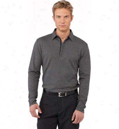 Calvin Klein Mens Long Sleeve Mini Stripe Polo