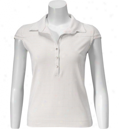 Calvin Klein Womens Cap Sleeve Straw  Dot Shirt