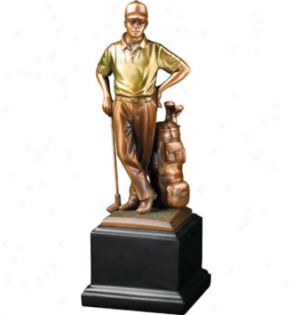 Clubhouse Collection Bronzed Male Golfer Statue, 11 In. X 4 In.