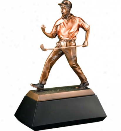 Clubhouse Collection Bronzed Male Golfer Statue, 10 In. X 7 In.