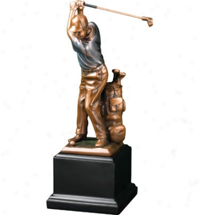 Clubhouse Collection Bronzed Male Golfer Statue - 10 In. X 4 In.
