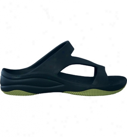 Dawgs Premium Womans Z Sandal With Rubber Single - Navy/lime Green Casual Shoe