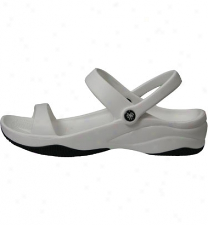 Dawgs Premium Womens 2 Strap Sandal - White/black Casual Shoe