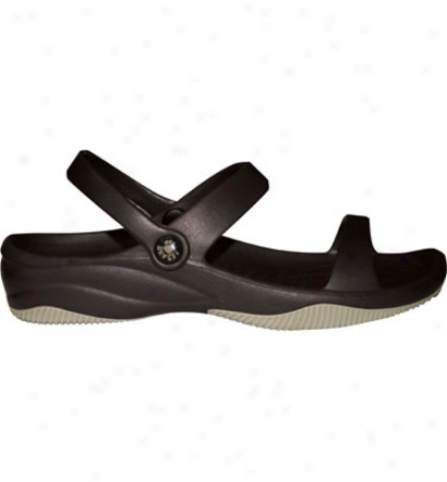 Dawgs Premium Womens 3 Strap Sandal - Black/white Casual Shoe