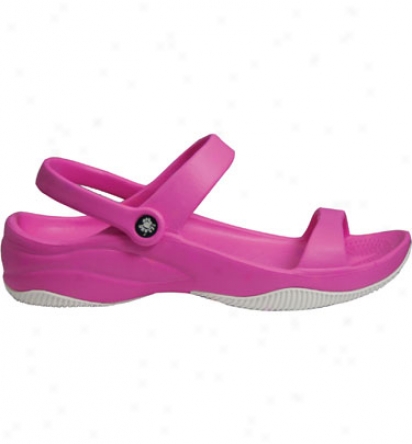 DawgsP remium Womens 3 Strap Sandal - Hot Pink/white Casual Shoe