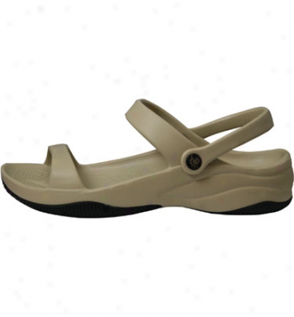 Dawgs Premium Womens 3 Strap Sandal - Tan/black Accidental Shoe