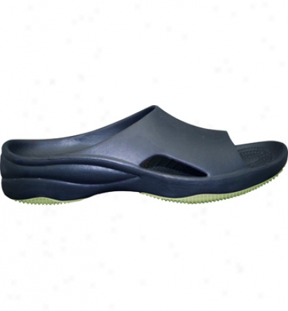 Dawgs Premium Womens Slide With Rubber Sole - Navy/lime Green Casual Shoe