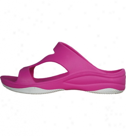 Dawgs Premium Womens Z Sandal With Rubber Sole - Hot Pink/white Casual Shoe