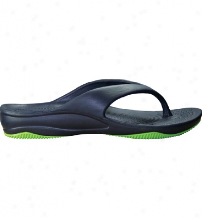 Dawgs Premium Youth Flip Flop - Navy/lime Green Casual Shoe