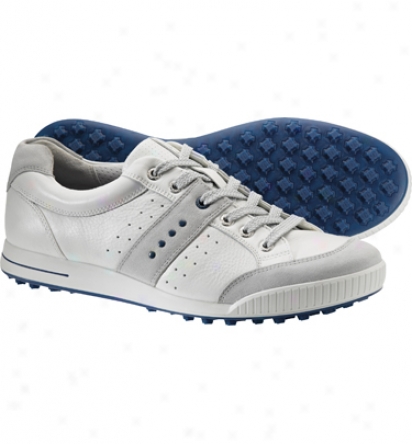 Ecco Mens Golf Street Premeir Golf Shoes (concrete/white/royal)