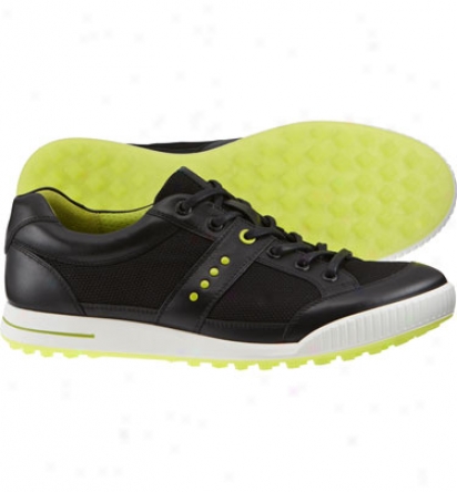 Ecco Mens Street Textile - Black/black Golf Shoe