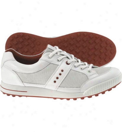 Ecco Mens Street Textile - White/white Textorial Golf Shoe