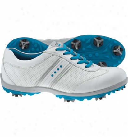 Ecco Womens Cool Hydromax - White/silver/dunube Golf Shoes