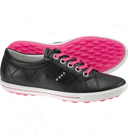 Ecco Womens Golf Street Premier - Black/candy Golf Shoes