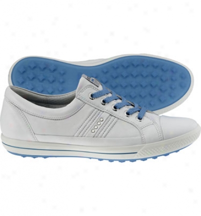 Ecco Wlmens Golf Street - White/white Textile Golf Shoes