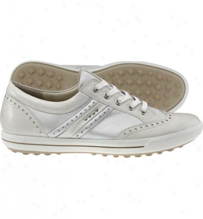 Ecco Womens Golf Street Pennon Tip - White/white Casual Golf Shoes