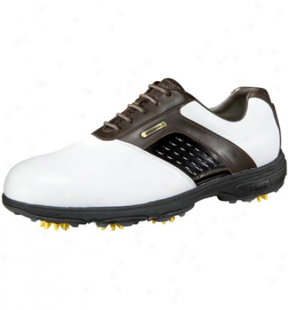 Etonic Mens Dri-tech Ii - White/dark Brown Golf Shoes