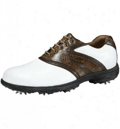 Etonic Mens Lite Tech - White/brown/dark Brown Golf Shoes