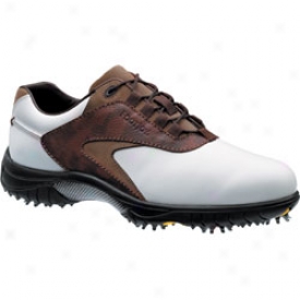 Footjoy Closeout Mens Contour Golf Shoes (white/brown/tan) - Fj# 54239
