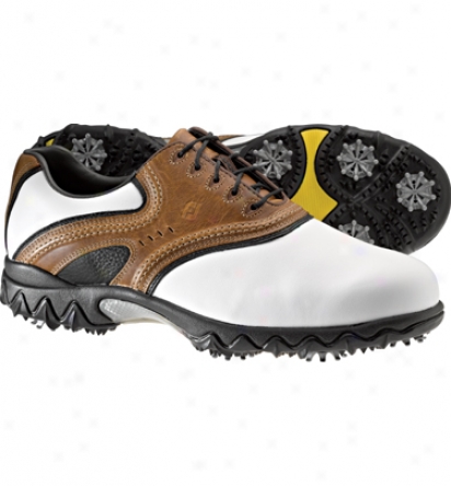 Footjoy Mens Contour Golf Shoes (white/brown/black) - Fj# 54024