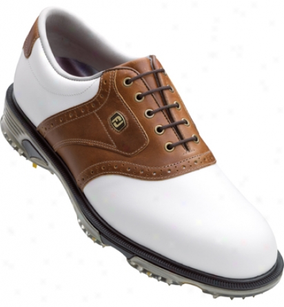 Footjoy Mens Dryjoys Golf Shoes (white/bomber Taupe) - Fj# 53733