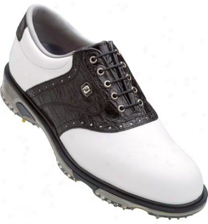 Footjoy Mens Dryjoys Tour (white/black Gator) - Fj# 53767