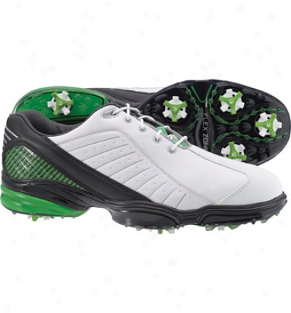 Footjoy Mens Fj Sport - White With Lime Green And Black Detail (fj#53206)