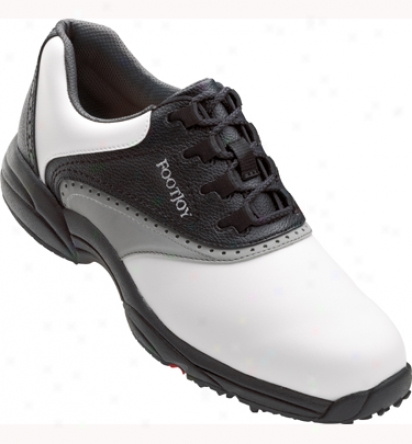 Footjoy Mens Greenjoys Golf Shoes (white/black/gray) - Fj# 45415